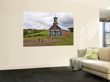 Children Playing Soccer in Front of Iglesia De Putchitco Church Posters by John Elk III