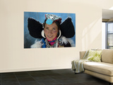 Woman Wearing Traditional Headgear (Perak) for Ladakh Festival. Prints by Guylain Doyle