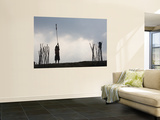Silhouette of Young Child Holding Prayer Flag Posters by Antony Giblin