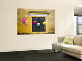 Lanterns Hanging Besides Bright Yellow Wall Plakat av Tony Burns Lanterns Hanging Besides Bright Yellow Wall Plakat av Tony Burns