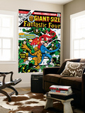Giant-Size Fantastic Four 4 Cover: Madrox, Medusa, Mr. Fantastic, Thing and Human Torch Fighting Prints by John Buscema