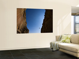 Highliner Walking on Line Above Cocaine Gully at Smith Rock State Park Poster by Tyler Roemer