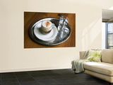 Coffee, Traditionally Served on Oval Metal Tray with a Glass of Water Art by Krzysztof Dydynski