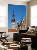 Old Town Hall Tower Above Roofs Posters by Frank Wing