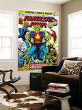 Fantastic Four N164 Cover: Crusader, Thing, Mr. Fantastic, Human Torch and Invisible Woman Fighting Poster by George Perez