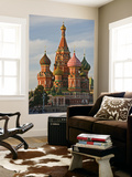 Coloured Walls and Domes of St Basils Cathedral (Pokrovsky Cathedral) in Red Square Prints by Tim Makins