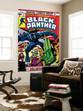 Black Panther 4 Cover: Black Panther, Princess Zanda, Little and Abner Fighting Art by Jack Kirby