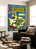 Marvel Comics Retro: Silver Surfer Comic Book Cover 2, Fighting, When Lands the Saucer! (aged) Print