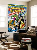 Fantastic Four N167 Cover: Hulk, Thing, Mr. Fantastic, Invisible Woman and Human Torch Fighting Posters by George Perez
