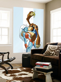 New Warriors 2 Cover: Namorita and Speedball Flying Poster by Skottie Young