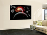 Artist's Concept of Cosmic Contrast in the Night Sky Posters by  Stocktrek Images
