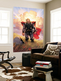 Thor 10 Cover: Thor Jumping Print by Olivier Coipel