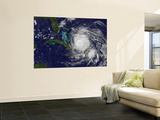Satellite View of the Eye of Hurricane Irene as it Enters the Bahamas Prints by  Stocktrek Images