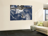 Space Shuttle Endeavour Backdropped by a Blue and White Earth Posters