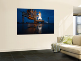 Night View of Space Shuttle Atlantis on the Launch Pad at Kennedy Space Center, Florida Prints by  Stocktrek Images