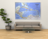 West Indies And Central America Map 1981 Poster