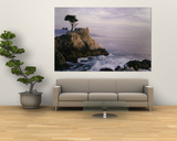 Lone Cypress Tree on a Rocky Point Near Pebble Beach Prints by Mark Cosslett