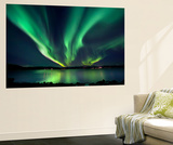 Aurora Borealis over Tjeldsundet in Troms County, Norway Posters by  Stocktrek Images