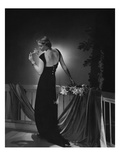 Vogue - June 1935 - Woman Admiring a Lily Premium Photographic Print by Horst P. Horst
