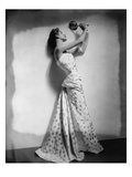 Vogue - April 1948 - Model Gazing in Hand Mirror Premium Photographic Print by Cecil Beaton