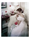 Glamour - October 1956 - Young Woman at Home Photographic Print by Sante Forlano