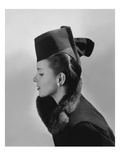 Vogue - July 1942 - Bettina Bolegard Modeling a Hat Photographic Print by Horst P. Horst