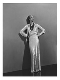Vogue - December 1936 - Sequin Chanel Dress Premium Photographic Print by André Durst