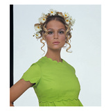 Vogue - January 1968 - Lauren Hutton with Daisies in her Hair Premium Photographic Print by Gianni Penati