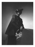 Vogue - March 1936 - Woman in Shadows Leaning on a Bust Premium Photographic Print by Horst P. Horst