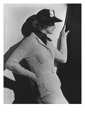 Vogue - April 1936 - Profile of Woman in a Black Hat Photographic Print by Lusha Nelson