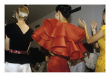 WWD - Oscar de la Renta RTW Winter 1979 Show Premium Photographic Print by John Bright