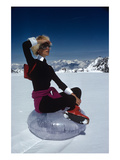 Vogue - November 1968 - Marisa Berenson Atop a Glacier Premium Photographic Print by Arnaud de Rosnay