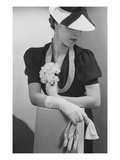 Vogue - April 1936 - Woman Holding Small Bouquet Photographic Print by Lusha Nelson