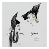 Vogue - November 1936 - Dramatic Black Hat by Agnes Premium Giclee Print by David 
