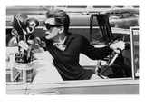 Vogue - July 1955 - Driving to Golf Course Photographic Print by Paul Himmel