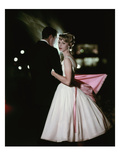 Glamour - October 1957 - Stylish Young Couple at Night Photographic Print by Sante Forlano