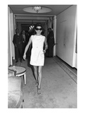 WWD - September 1970 - Jackie Onassis Wearing a Minidress Photographic Print by Nick Machalaba