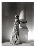 Vogue - September 1934 - Vionnet Dress Modeled by Column Premium Photographic Print by George Hoyningen-Huené