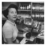 Vogue - February 1952 - Barbara McLean Editing a Film Photographic Print by Howard Jean