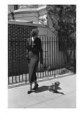 Vogue - August 1934 - Woman Walking her Pet Dachshund Photographic Print by Lusha Nelson