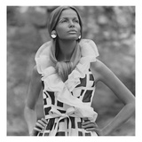 Vogue - June 1968 - Veruschka in Sleeveless Print Dress Photographic Print by Franco Rubartelli