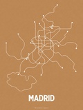 Line Posters - Madrid (Orange & Pearl White) - Serigrafi Line Posters - Madrid (Orange & Pearl White) - Serigrafi