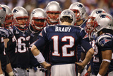 New York Giants and New England Patriots - Super Bowl XLVI - February 5, 2012: Tom Brady Photographic Print by Paul Sancya