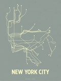 New York City (Steel Blue & Yellow) Sérigraphie par  Line Posters