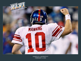 New York Giants and New England Patriots - Super Bowl XLVI - February 5, 2012: Eli Manning - Commem Photographic Print