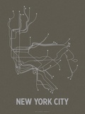 New York City (Charcoal Brown & Silver) Serigrafie von  Line Posters