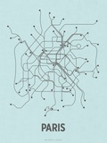 Paris (Light Blue & Dark Gray) Sérigraphie par  Line Posters