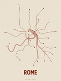 Rome (Newsprint & Maroon) Sérigraphie par  Line Posters