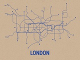 London (Oatmeal & Blue) Serigrafi af Line Posters
