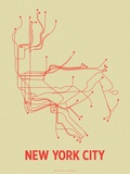 New York City (Cement Green & Orange) Serigrafía por Line Posters New York City (Cement Green & Orange) Serigrafía por Line Posters